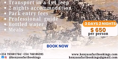 The Great Wildebeest Migration, July- October 2026