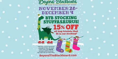 Arvada Stocking Stuffasaurus Sale \u2013 15% Off Stocking Stuffers!