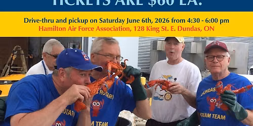 Rotary Clubs of Dundas Lobster & Ribfest (Drive-Thru Event)