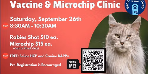 WCAC September Vaccine and Microchip Clinic