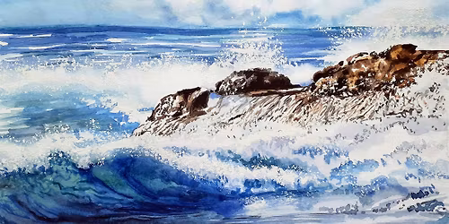Painting Crashing Ocean Waves - A Fun & Relaxing Watercolor Art Project