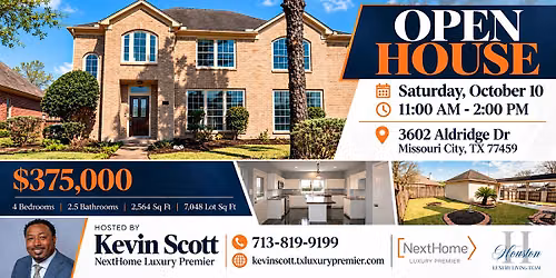 Open House at 3602 Aldridge Dr | Missouri City