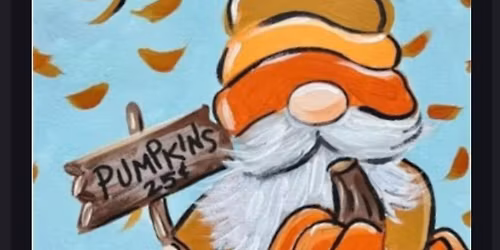 Canvas pumpkin gnome painting