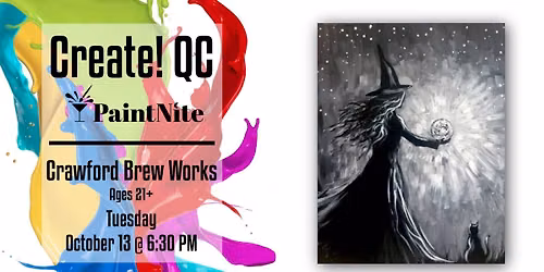 Paint Nite at Crawford Brew Works: Witch's Moonspell