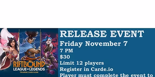 Riftbound League Of Legends Origins RELEASE EVENT; $30