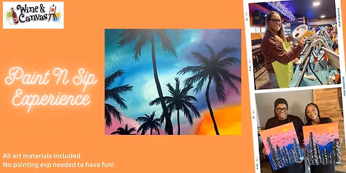 Tampa Canvas and Wine - Sunset Palms