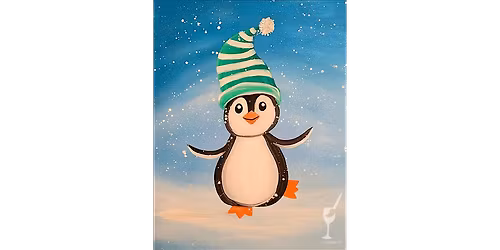 Dancer Penguin in the Snow - Family Fun - Paint and Sip in Houston | Classpop!\u2122