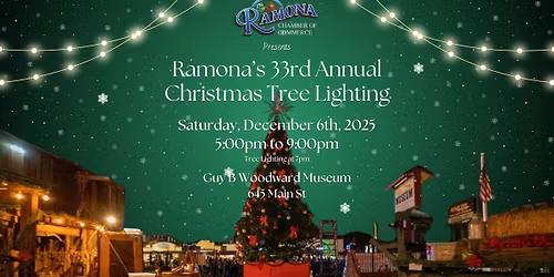 Ramona\u2019s 33rd Annual Christmas Tree Lighting