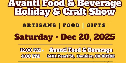 Avanti Food and Beverage Holiday& Craft Show