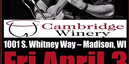 Paul Bronson Acoustic Music @ Cambridge Winery-Tasting Room - Madison, WI - Friday, April 3rd