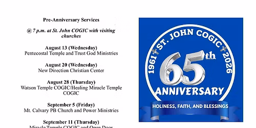 St. John COGIC 65th Anniversary Service