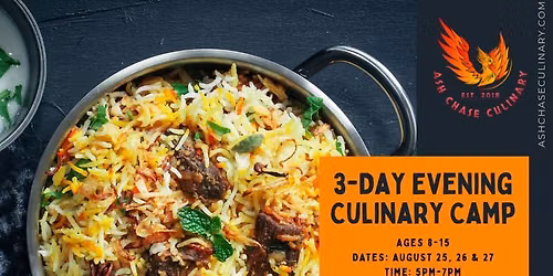 3-Day Evening Global Culinary Camp, Ages 8-15