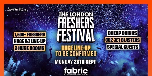 THE KCL FRESHERS FESTIVAL @ FABRIC! HUGE SURPRISE ARTIST \ud83d\udc40 + 15 DJS \ud83c\udf89 KCL FRESHERS WEEK 2026