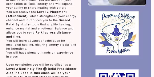 USUI\/HOLY FIRE III REIKI LEVEL 2 CERTIFICATION