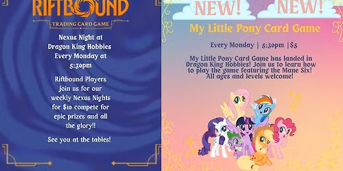 Riftbound + My Little Pony Night at Dragon King Hobbies!