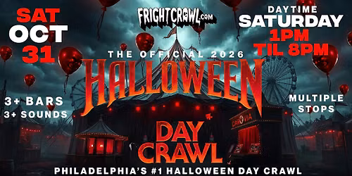 The Fright Crawl | Philadelphia Halloween Day Bar Crawl 2026 | Sat, Oct 31