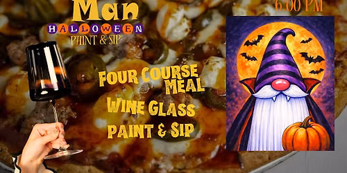 Halloween at Pizza Man Four Course Wine and Paint