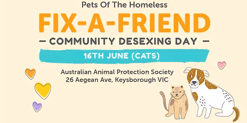Keysborough Fix-A-Friend Desexing Day for Cats - June 2026