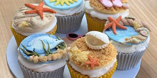 Beach vibes cupcake platter