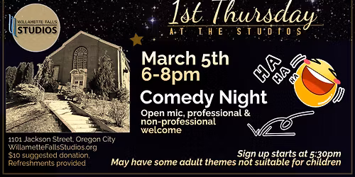 1st Thursday at the Studios Comedy Night