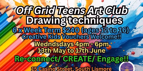Teens Off Grid Art Club - Drawing - Term 2 