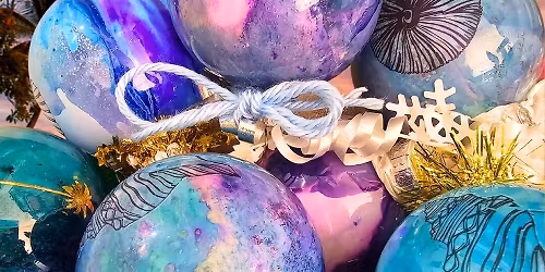 Fort Myers Poured Paint Ornaments