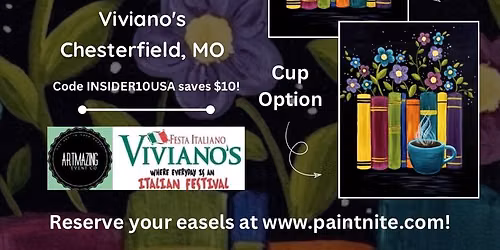 09\/12\/2026 Books in Bloom (Cup Option) Paint Nite at Viviano\u2019s in Chesterfield, MO