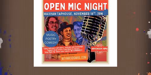 WTH Open Mic Night (Music\/Poetry\/Storytelling\/Comedy)