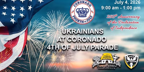 Support House of Ukraine at the 77th Annual Independence Day Coronado Parade