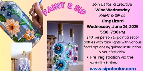 Wine Wednesday Paint & Sip, Limp Lizard, June 24th