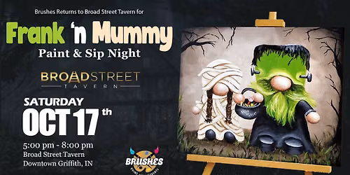 Frank 'n Mummy Paint & Sip night at Broad Street Tavern