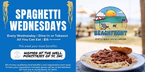 Spaghetti Wednesday f\/ Women at the Well Ministries of SC Inc