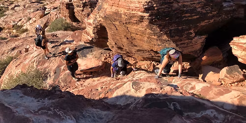 Calico One, beginner rock scramble, kids 8 yrs+ with parents ok