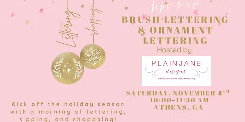 Brush Lettering and Ornament Lettering for Beginners at Plain Jane Designs