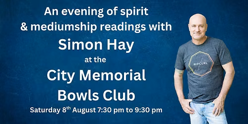 Aussie medium Simon Hay at the City Memorial Bowls Club