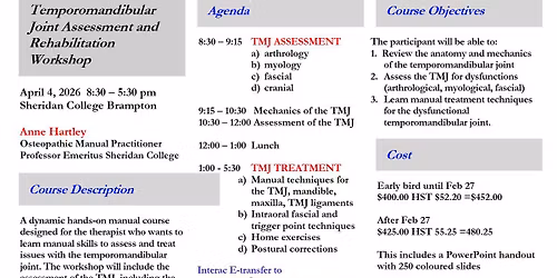Temporomandibular Joint Assessment and Rehabilitation Workshop