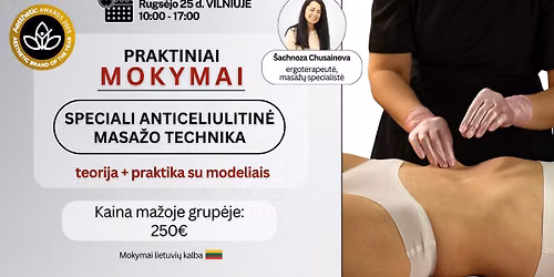 Praktiniai Mokymai: Speciali anticeliulitin\u0117 masa\u017eo technika