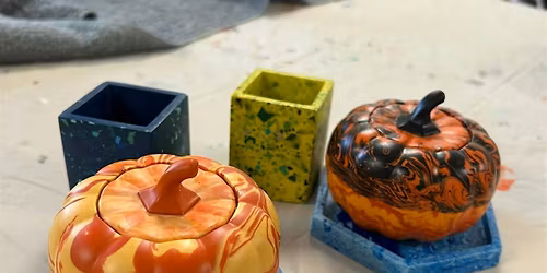 The Jesmonite Autumn Pumpkin Pot Workshop in HATFIELD, DONCASTER