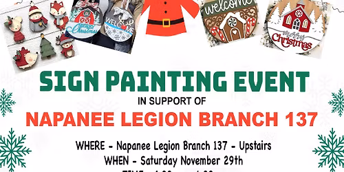 FUNDRAISING PAINT - OPEN TO THE PUBLIC - NAPANEE LEGION BRANCH 137