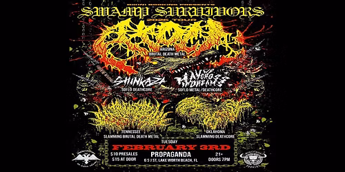 Swamp Survivors 26' Tour w\/ Atoll, Squelching Ok, Truckstop Dickpill & more