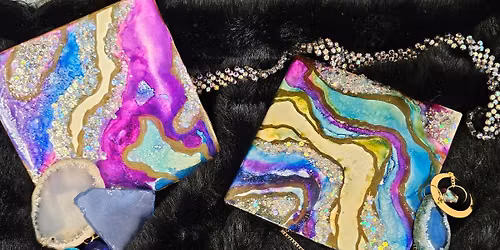 Fire Geode Coasters Adult Art Class