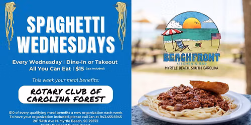 Spaghetti Wednesday ft Rotary Club of Carolina Forest