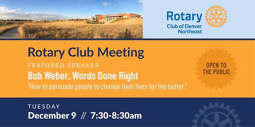 Club Meeting: Speaker Bob Weber