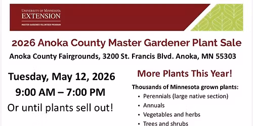 2026 Anoka County Master Gardener Plant Sale!