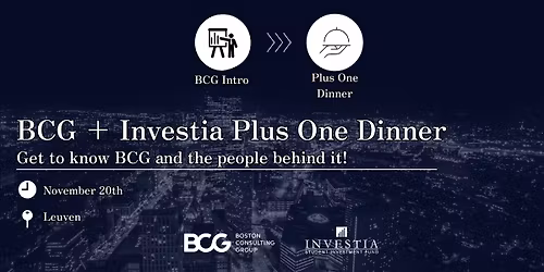 BCG + Investia Plus One Dinner