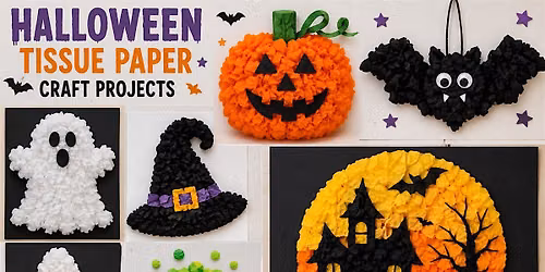 Crafting with Cops - Halloween-Themed Tissue Paper Craft Project
