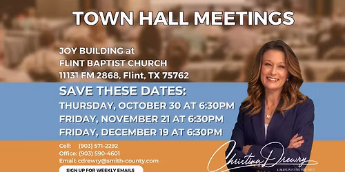 Monthly Town Hall with Commissioner Precinct 1, Christina Drewry