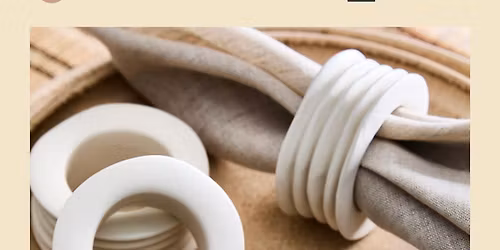 Custom napkin rings at \u00c0 la mud pottery studio