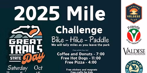 Great Trails State Day - 2025 Mile Challenge - Valdese