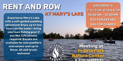 RENT AND ROW AT MARY\u2019S LAKE
